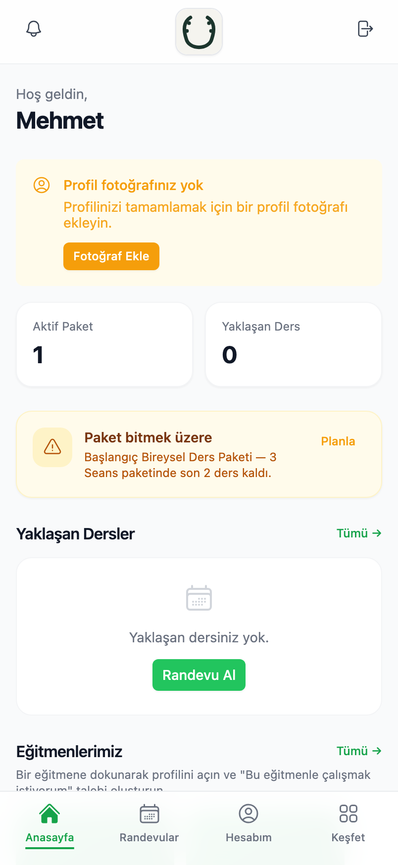 Çiftliğim müşteri anasayfası
